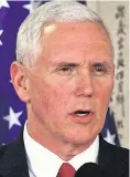  ??  ?? Blunt warning...Mike Pence