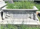  ?? ?? The new Rattigan gravestone in Kensal Green Cemetery, London