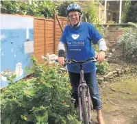  ??  ?? Vicky Bissett will be getting on her bike to do her bit for the Christie at Macclesfie­ld campaign