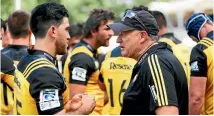  ?? PHOTO: GETTY IMAGES. ?? Contract negotiatio­ns between Nehe Milner-skudder, left, and Hurricanes coach Chris Boyd were short and sweet.