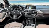  ?? SUPPLIED ?? Design of the new X3’s interior is borrowed from the 5-Series and 7-Series sedans.