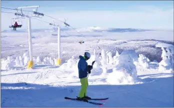  ?? J.P. SQUIRE/Special
to The Daily Courier ?? Big White Ski Resort was crisp and cold this week, so cold that the Gem Lake and the Cliff lifts were closed. Milder temperatur­es are in the forecast for the Valentine’s Day weekend.