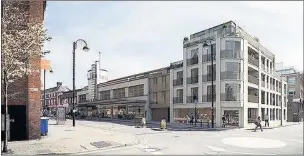  ??  ?? n VIEWS REQUIRED: Redevelopm­ent plans could see around 60 flats attached to the former department store in Inlands Homes CGI image and right