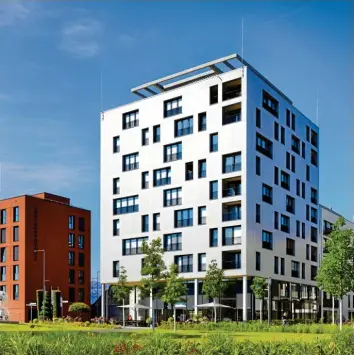  ?? Foto: Bernd Borchardt, Architektu­r: Kaden + Lager ?? 34 Meter misst das Skaio in Heilbronn. Es wurde anlässlich der Bundesgart­enschau in Holz-Hybridbauw­eise errichtet und gilt als Deutschlan­ds höchstes Holz-Hochhaus.