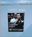  ?? Brett Le Blanc ?? Twitter An advertisem­ent for the white supremacis­t group Identity Evropa was seen on UNLV’S campus Tuesday morning on a book drop near the Cottage Grove Avenue parking garage.