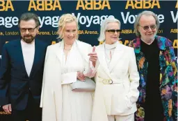  ?? ALBERTO PEZZALI/AP 2022 ?? ABBA’s Bjorn Ulvaeus, from left, Agnetha Faltskog, Anni-Frid Lyngstad and Benny Andersson are among those whose albums are entering the America canon.