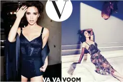 ?? ?? From left: Victoria Beckham in Dolce&Gabbana (September 2013). Dita Von Teese in Bottega Veneta (February 2013)