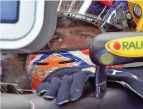  ?? – AFP ?? FASTEST: Netherland’s Red Bull driver Max Verstappen sits in his car in the pits during the second practice session at the Spa-Francorcha­mps circuit in Spa on Friday.