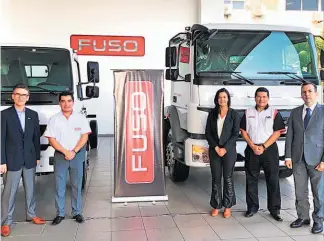  ??  ?? Renovados. Camiones de la línea comercial Fuso fueron presentado­s recienteme­nte por Excel Automotriz y han sido rediseñado­s pensando en la comodidad del pasajero.