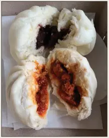  ?? (Arkansas Democrat-Gazette/Eric E. Harrison) ?? Kawaii Boba House in Little Rock’s Pulaski Heights offers several kinds of bao — Chinese buns — including Bao Red Bean (top) and Bao Korean BBQ.