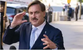  ?? ?? ‘[Mike] Lindell intentiona­lly stoked the fires of xenophobia and party-divide for the noble purpose of selling his pillows,’ Smartmatic’s suit alleges. Photograph: Manuel Balce Ceneta/ AP