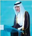  ?? SPA ?? Prince Turki Al-Faisal, chairman of the King Faisal Center for Research and Islamic Studies, addresses the summit in Riyadh on Saturday.