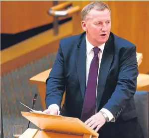  ?? Picture: PA. ?? Acting Labour leader Alex Rowley led the debate.