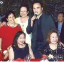  ??  ?? (Seated) Marilyn and Vivian Lee with (standing) Zenaida Torres, Bernadette Itchon and OPM icon Anthony Castelo
