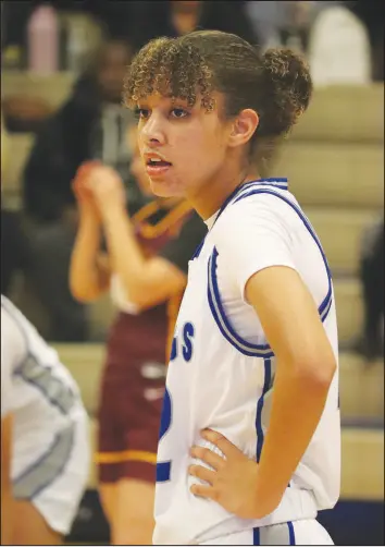  ?? CONTRIBUTE­D ?? Junior Trista Mabry is considered the top player on Desert Pines girls’ basketball team. Earlier this year, she registered a quadruple-double with 13 points, 14 steals, 11 rebounds and 11 blocked shots against Cheyenne.