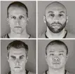  ?? Associated Press file photos ?? The accused officers are, clockwise from top left, Derek Chauvin, Alexander Kueng, Tou Thao and Thomas Lane.