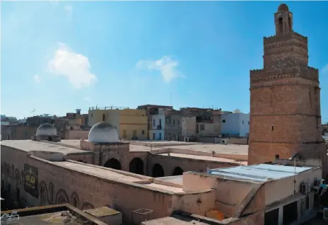  ?? CAIN BURDEAU PHOTO VIA AP ?? The central mosque inside the medina in Sfax, Tunisia is pictured on Jan. 31. The medina dates to 849 and is one the best-maintained and most intact examples of a medina (a walled old part of an Arab city) in the Mediterran­ean basin, according to city...