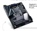  ??  ?? Gigabyte’s Z490 Aorus Pro AX.