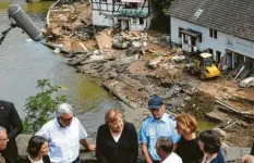  ?? Foto: dpa ?? Die Bundeskanz­lerin ist ins Hochwasser‰Gebiet gereist und hat mit Helfern gespro‰ chen.