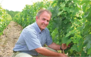  ??  ?? Above: Alain Sutre, CEO of Ertus Group, consults to a number of Okanagan producers