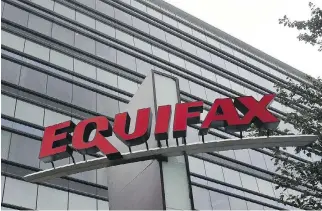  ?? MIKE STEWART/THE CANADIAN PRESS/AP FILES ?? Equifax’s reputation as a custodian of sensitive personal data took a hit with the leak of confidenti­al informatio­n of about 145 million Americans from one of its databases.