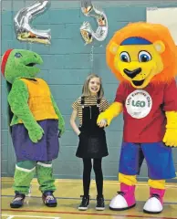  ?? 15_T40_Atlantis Leisure’s 25th birthday party_03 ?? Three-year-old Kyra MacIntyre of Dunbeg Primary School nursery poses with Atlantis Leisure’s winter mascot Coolio.