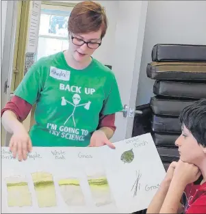  ?? SUBMITTED PHOTO ?? The Cape Breton Regional Library’s 2017 science fun navigator, Mikayla Ayre, shows children how plants grow during a science program at the North Sydney Library.