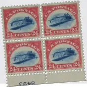  ??  ?? There are few auctions in which a block of four Inverted Jenny stamps takes second place in the rarity stakes. The block is set to fetch $7 million