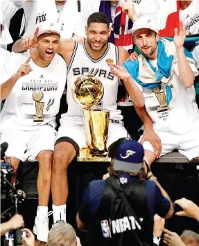  ??  ?? Parker, Duncan e Ginóbili, o Big 3 dos San Antonio Spurs