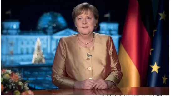  ?? (©SIPA) ?? Bundeskanz­lerin Merkel bei der Neujahrsan­sprache 2020.
