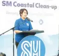  ?? ?? ENGR. LIZA SILERIO, program director for SM Environmen­t and Sustainabi­lity, during their recent coastal clean-up.