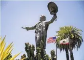  ?? SAM HODGSON U-T ?? A statue of Don Diego, the late fair ambassador, stands at the gate to the Del Mar Fairground­s.