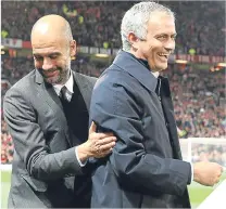  ??  ?? Pep and Jose can still laugh.