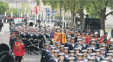  ?? ?? The State Gun Carriage carried the coffin of Queen Elizabeth II.