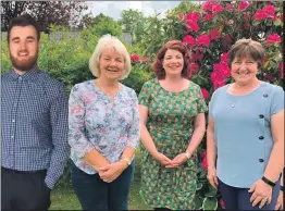  ??  ?? Newly-elected office bearers of AACI, left to right, Wallace Currie, vice chairman, Jan Ireland, treasurer, Christine Cuthbertso­n, chairwoman, and Elaine Bryson, secretary.