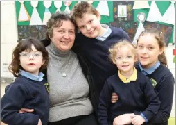  ??  ?? Marion Cronin pictured with her Grandchild­ren Kiera, Anna, Elizabeth and Nicholas on Grandparen­ts Day at Meelin National School.