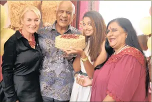  ??  ?? At the launch of the Talk Sign Campaign at Chateau Gateaux in Durban North on Wednesday, were Chateau Gateaux brand manager Anna Kelly; chairman of KZN Blind and Deaf Society Justice Zak Yacoob; celeb blogger Riona Jagathpal; and, KZN Blind and Deaf...