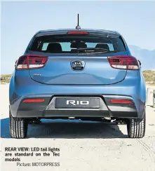  ?? Picture: MOTORPRESS ?? REAR VIEW: LED tail lights are standard on the Tec models