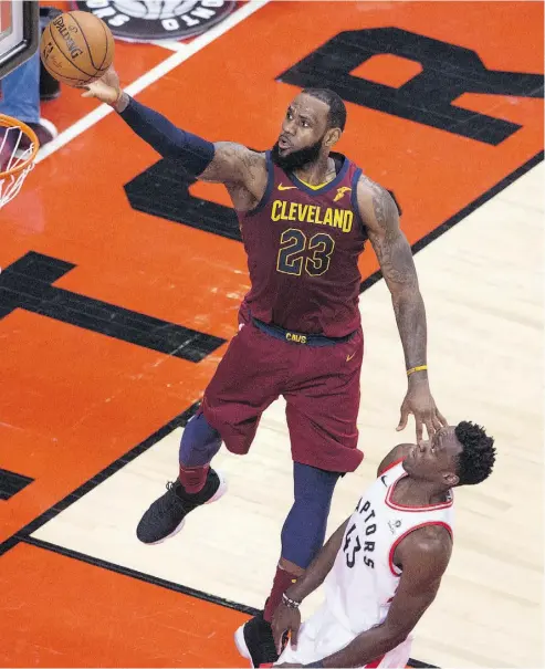  ?? TYLER ANDERSON / NATIONAL POST FILES ?? Cleveland Cavaliers superstar LeBron James has already put the Toronto Raptors into a precarious 2-0 deficit.