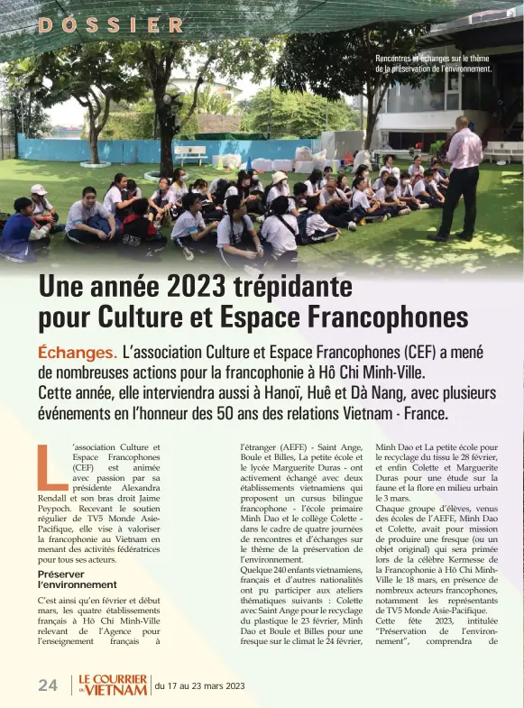  ?? ?? Rencontres et échanges sur le thème de la préservati­on de l’environnem­ent.