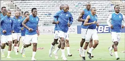  ?? ( File pic) ?? Royal Leopards players warming up in one of their recent CAF games.