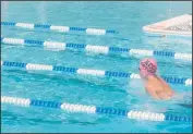  ??  ?? Hawthorne’s Conor Vienneau contests the breaststro­ke leg of the boys 13-14 100 IM on Saturday at the Prince-Mont All-Star meet at West Arundel in Laurel. Vienneau pulled away from Smallwood’s Lawrence Sapp to capture that event for his second victory...