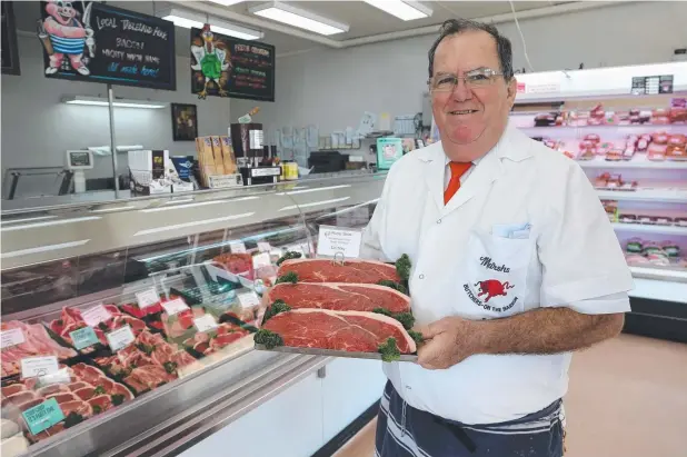  ?? Picture: STEWART McLEAN ?? PUT DOWN STAKES: Butcher Garry Ward decided to settle in Cairns and began working for Marsh's Butcheries, now at Stratford, 45 years ago.