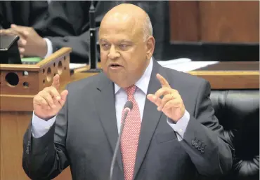  ?? PHOTO: GCIS ?? Finance Minister Pravin Gordhan has balanced demands to boost the economy with the need to reduce the deficit.