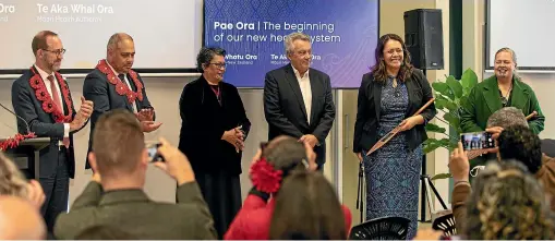  ?? JASON DORDAY/STUFF ?? Aotearoa’s two new health entities, the Ma¯ori Health Authority and Health NZ, were launched in Auckland on Thursday.