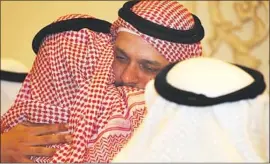  ?? EPA/Shuttersto­ck ?? SALAH KHASHOGGI, son of Jamal Khashoggi, mourns in Jidda, Saudi Arabia. The CIA believes Crown Prince Mohammed bin Salman had the journalist killed.