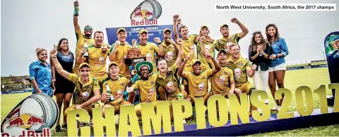  ??  ?? North West University, South Africa, the 2017 champs
