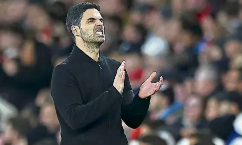  ?? ?? PASSION: Arsenal boss Mikel Arteta wants his players to think only of the football when they face Tottenham.