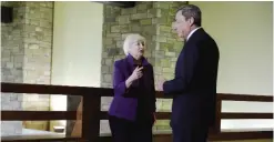  ??  ?? Federal Reserve Chair Janet Yellen (left) and European Central Bank President Mario Draghi speak during the Jackson Hole Economic Policy Symposium at the Jackson Lake Lodge in Grand Teton National Park near Jackson, Wyo. — AP