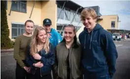  ?? FOTO: LENA RUSTAN FIDJESTAD ?? F.v.: Emma Kaspersen, Millie Magnussen, Jonas Torland Salvesen, Emilie Zeiner Sending Larsen og Morten Gumpen Hansen.